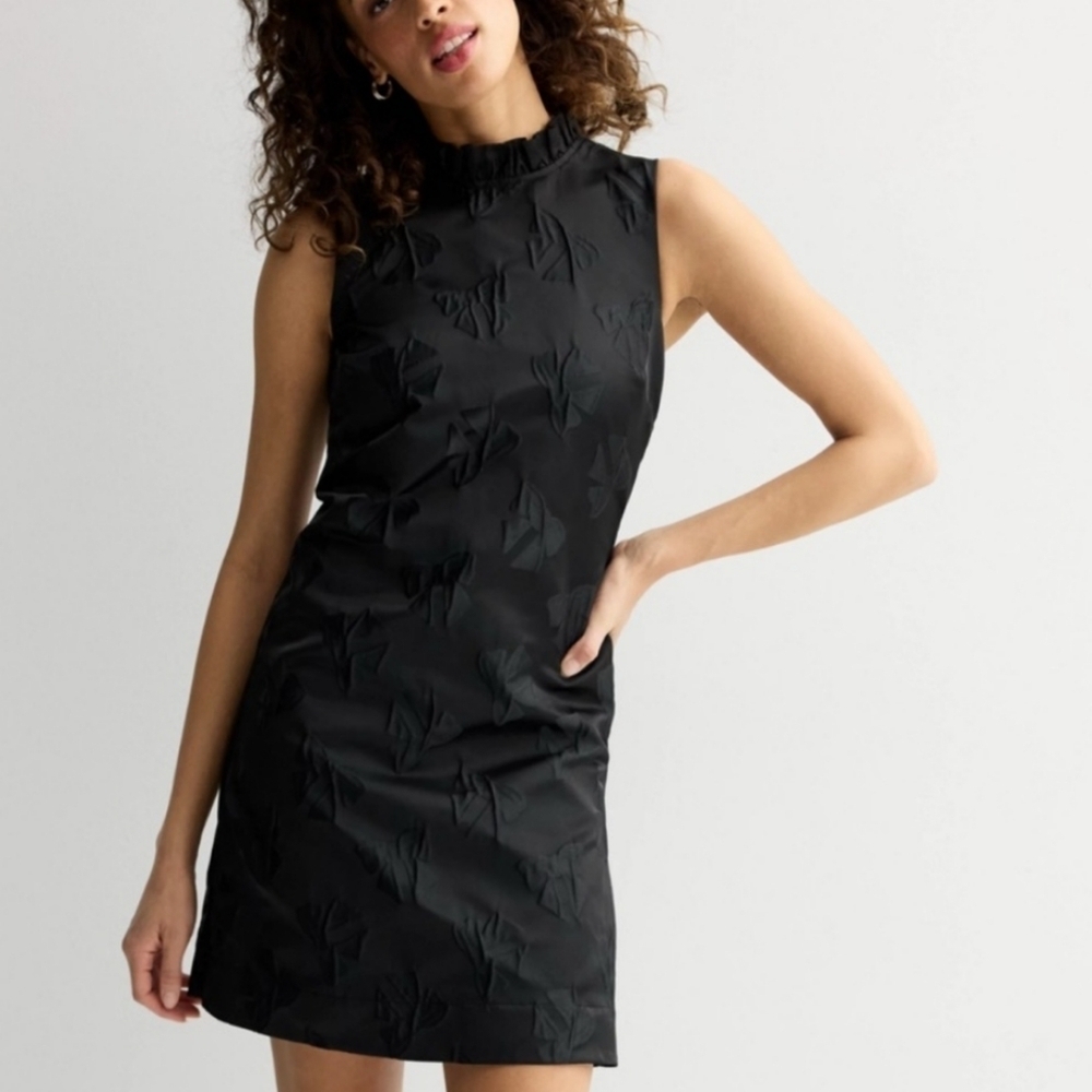 Draper James Black Textured Mini Dress